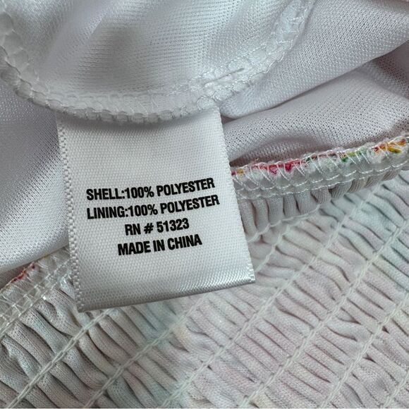 Sam & Jess Floral Butterfly Sleeve Smocked Waist Blouse Pink Multi Large - Picture 12 of 14